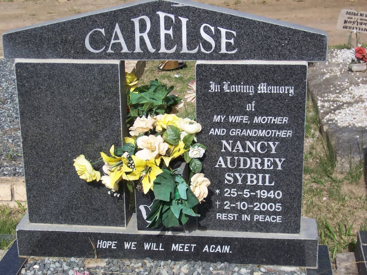 CARELSE Nancy Audrey Sybil 1940-2005