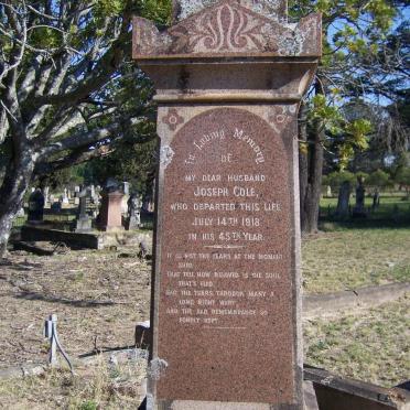 COLE Henry -1912 &amp; Emma 1873-1910 :: COLE Joseph -1918