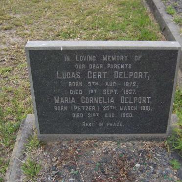 DELPORT Lucas Gert 1872-1937 &amp; Maria Cornelia PETZER 1881-1950