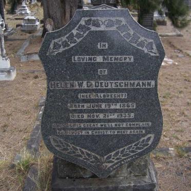 DEUTSCHMANN August F.W. 1858-1920 &amp; Helen W.C. ALBRECHT 1865-1935