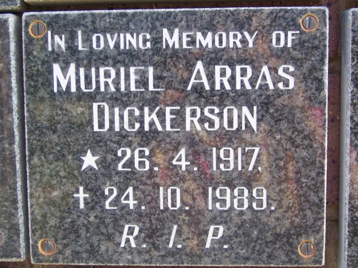 DICKERSON Muriel Arras 1917-1989