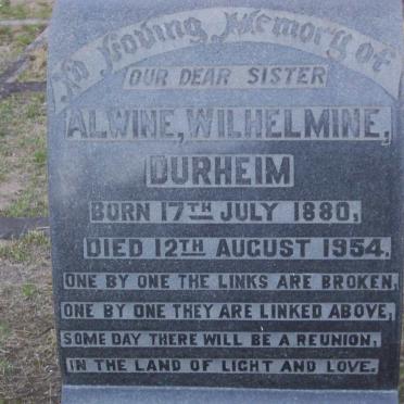 DURHEIM Alwine Wilhelmine 1880-1954