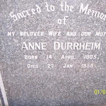 DURRHEIM Anne 1905-1959