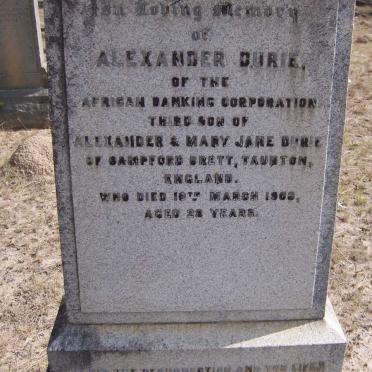 DURIE Alexander -1903