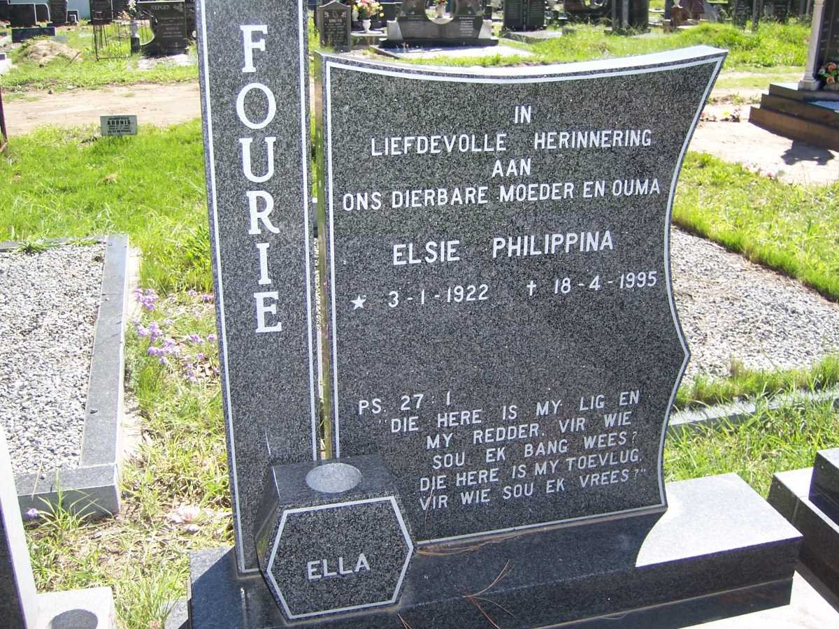 FOURIE Elsie Philippina 1922-1995