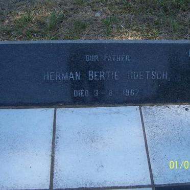 GOETSCH Herman Bertie -1967 &amp; Minnie -1953 