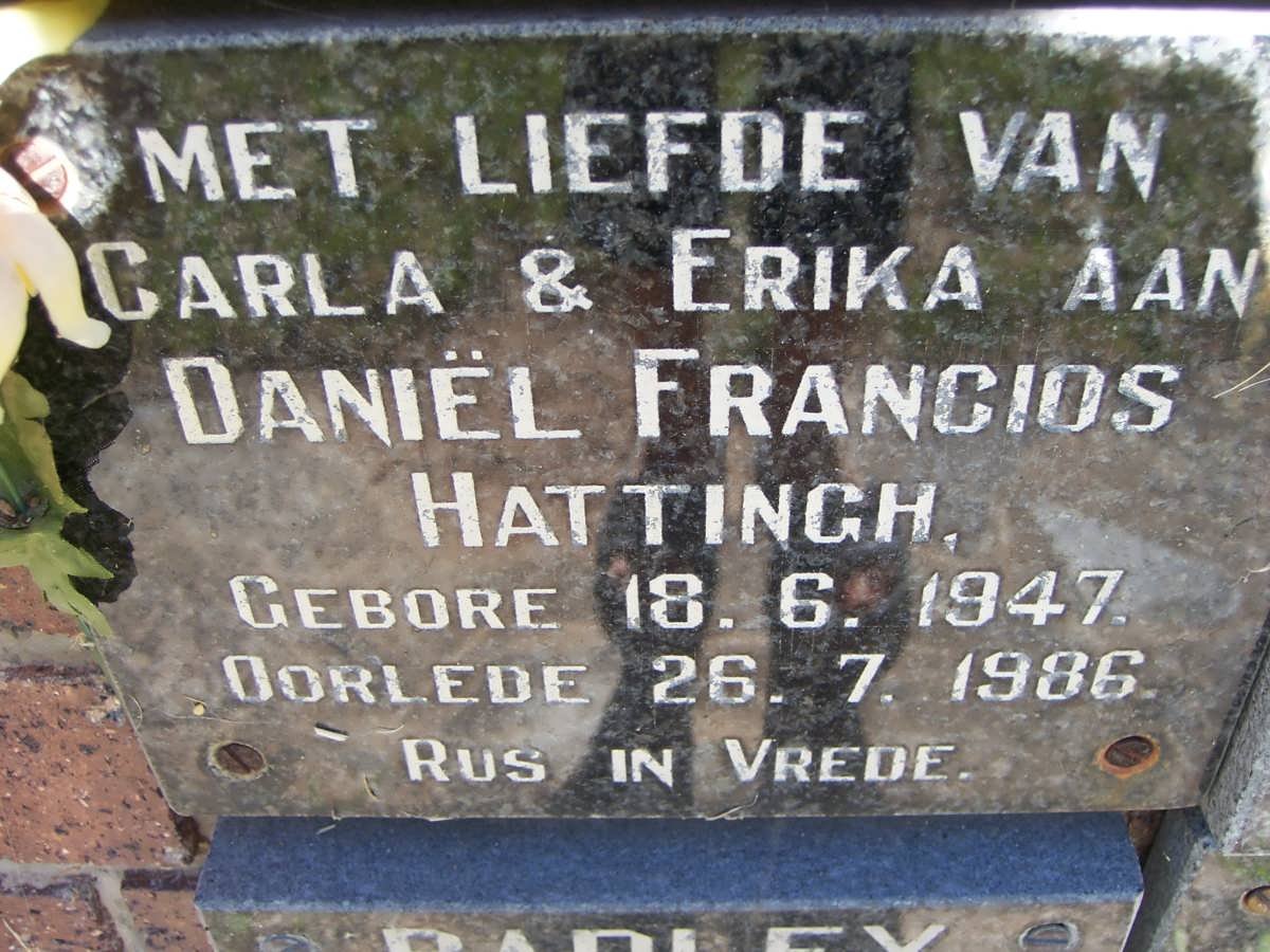 HATTINGH Daniel Francois 1947-1986