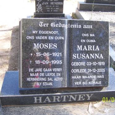 HARTNEY Moses 1921-1995 &amp; Maria Susanna 1919-2005