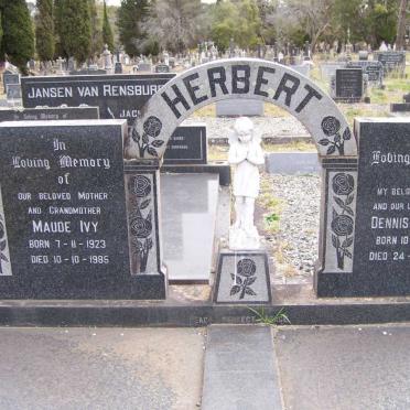 HERBERT Dennis William 1921-1972 &amp; Maud Ivy 1923-1985