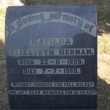 HERMAN Matilda Elizabeth 1899-1969