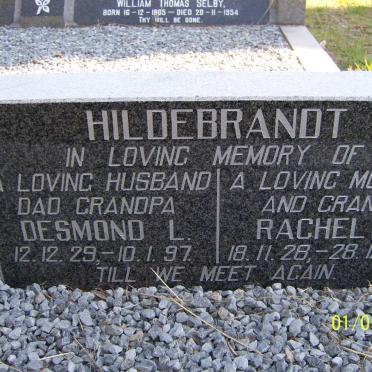 HILDEBRANDT Desmond L. 1929-1997 &amp; Rachel E. 1928-2009