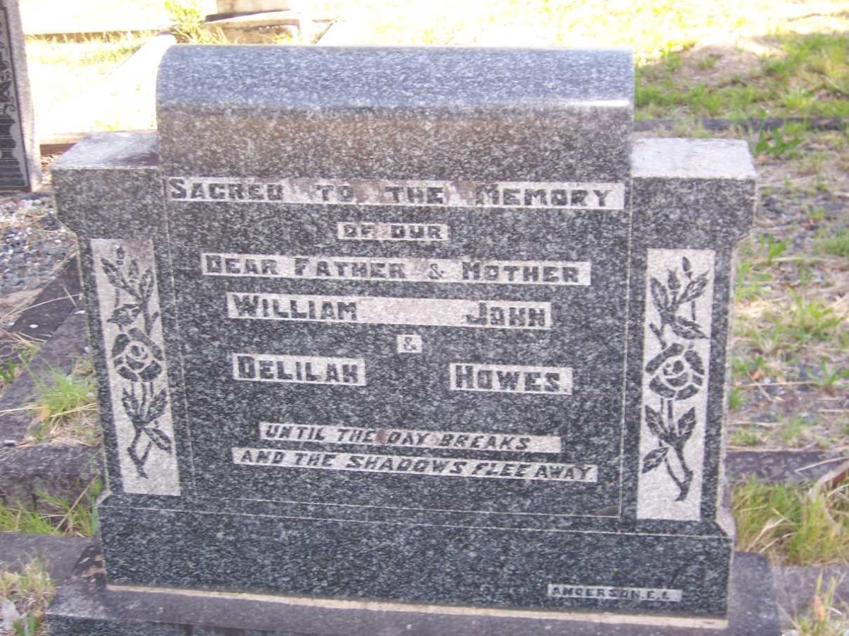 HOWES William John ?-? &amp; Delilah ?-?
