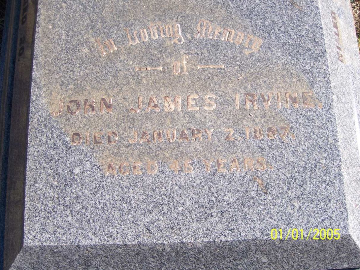 IRVINE John James -1887