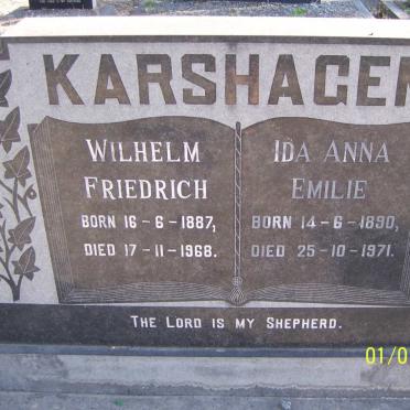 KARSHAGEN Wilhelm Friedrich 1887-1968 &amp; Ida Anna Emilie 1890-1971