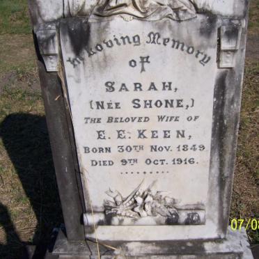 KEEN Sarah nee SHONE 1849-1916
