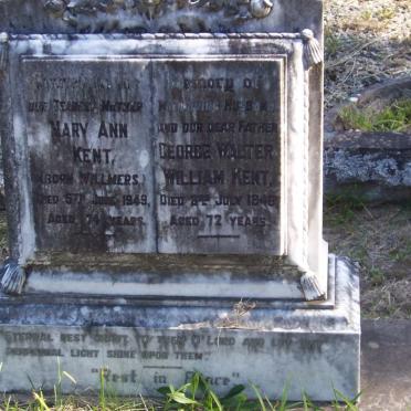 KENT George Walter William ?-1946 &amp; Mary Ann WILLMERS ?-1949