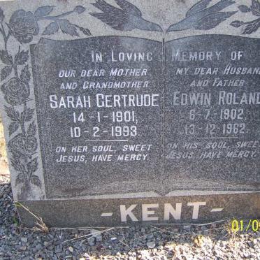 KENT Edwin Roland 1902-1962 &amp; Sarah Gertrude 1901-1993