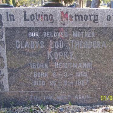 KOPKE Gladys Lou Theodora nee HEIDTMANN 1905-1967