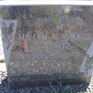 MARX Miriam A.A. nee LENTZ 1895-1972