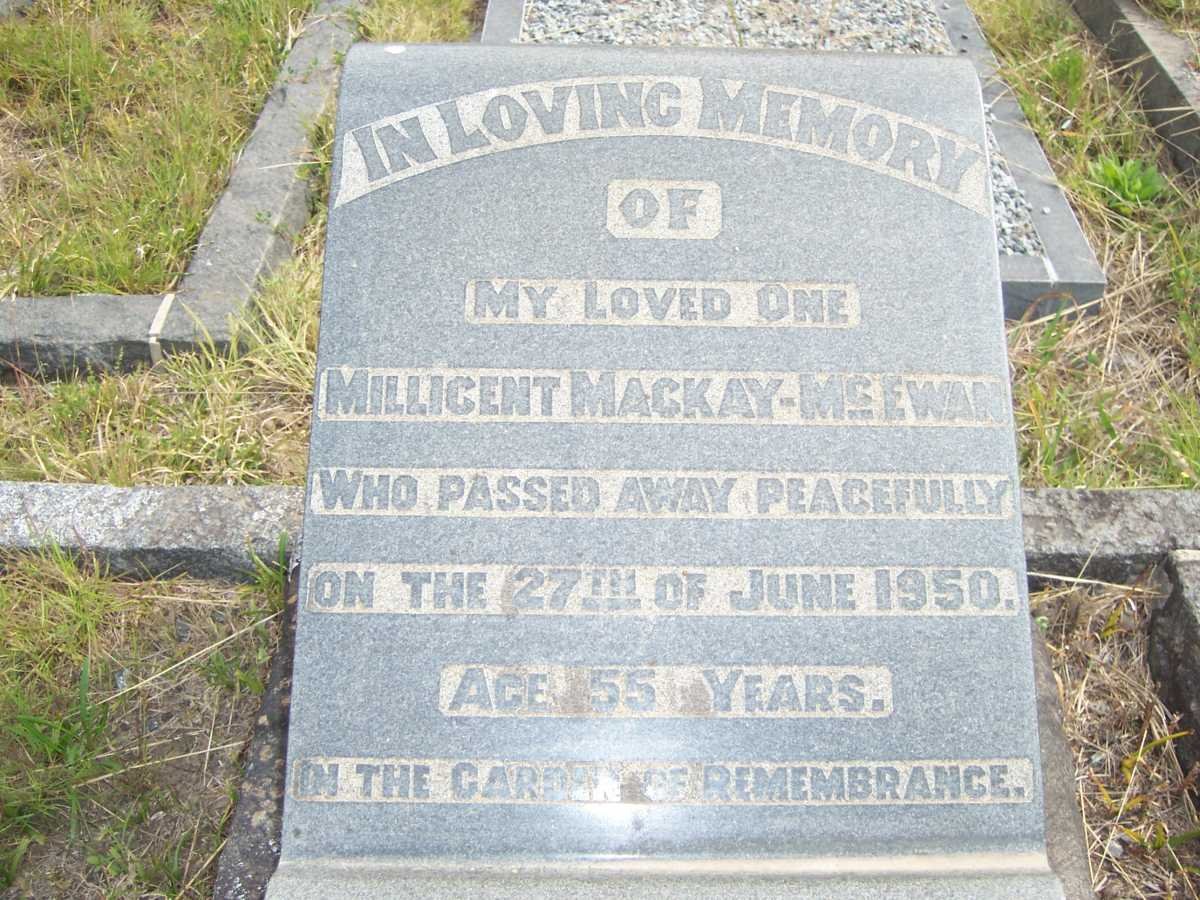 McEWAN Millicent, Mackay -1950