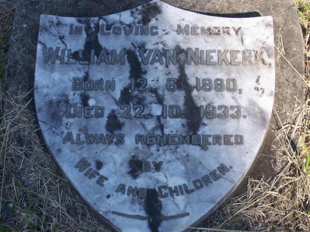NIEKERK William, van 1890-1933