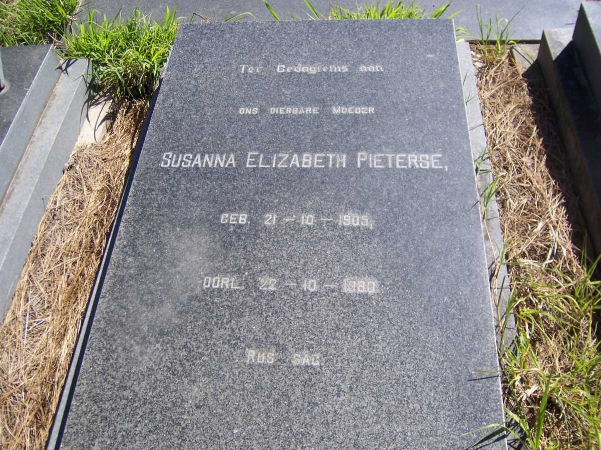 PIETERSE Susanna Elizabeth 1905-1980