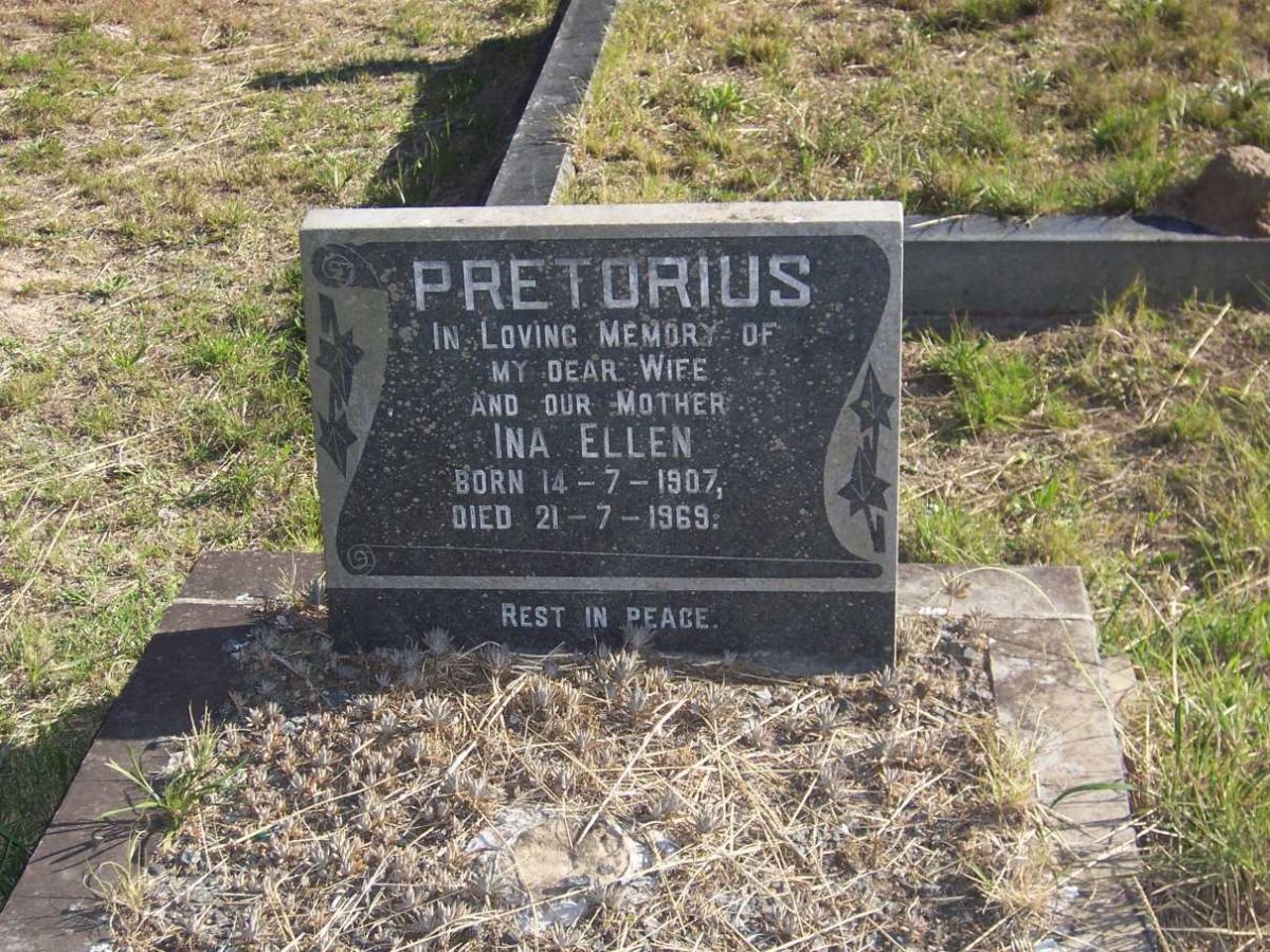PRETORIUS Ina Ellen 1907-1969