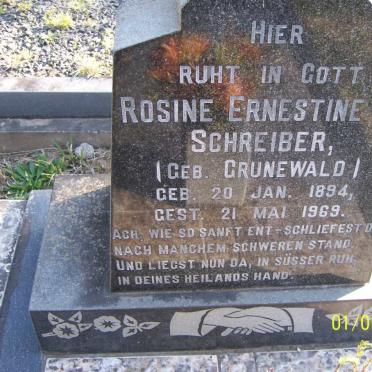 SCHREIBER Rosine Ernestine W. nee GRUNEWALD 1894-1969