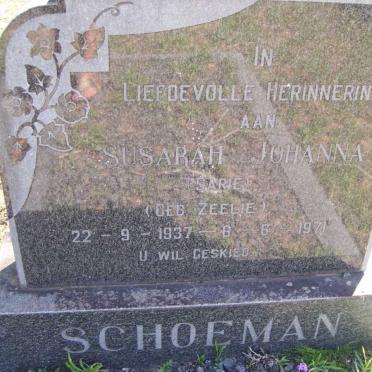 SCHOEMAN Susarah Johanna nee ZEELIE 1937-1971
