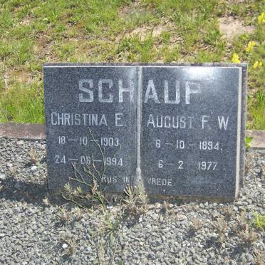 SCHAUP August F.W. 1894-1977 &amp; Christina E. 1903-1994