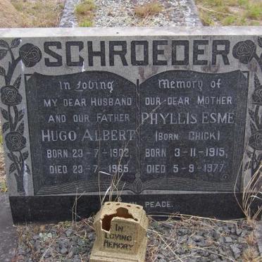 SCHROEDER Hugo Albert 1902-1965 &amp; Phyllis Esme CHICK 1915-1977