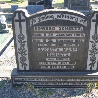 SCHULTZ Edward 1882-1951 &amp; Auguste Mary RODNICK 1881-1963