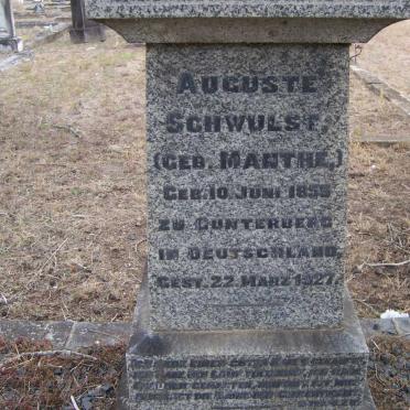 SCHWULST Auguste nee MANTHE 1855-1927