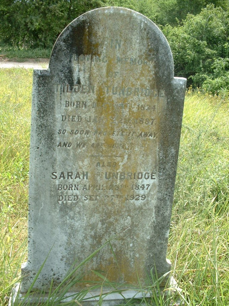 TUNBRIDGE Tilden 18?4-1887 :: TUNBRIDGE Sarah 1847-1929