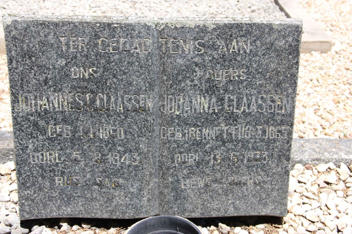 CLAASSEN Johannes 1860-1943 & Johanna BENNET 1865-1933