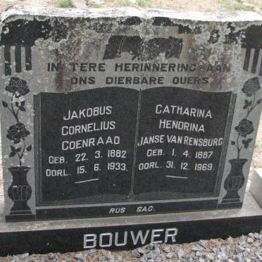 BOUWER Jakobus Cornelius Coenraad 1882-1933 &amp; Catharina Hendrina JANSE VAN RENSBURG 1887-1969