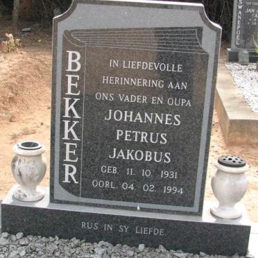 BEKKER Johannes Petrus Jakobus 1931-1994