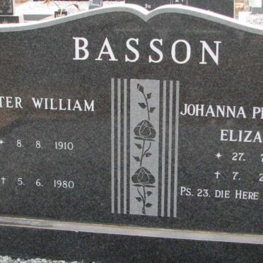 BASSON Pieter William 1910-1980 &amp; Johanna Petronella Elizabeth 1921-2004