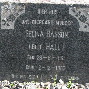 BASSON Selina nee HALL 1861-1963