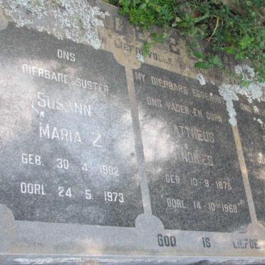 BEER Susanna Maria Z., de 1902-1973 :: DE BEER Mattheus Andries 1878-1968 :: DE BEER Susara Johanna C.A. 1882-1972