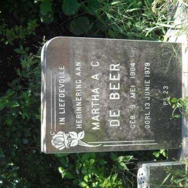 BEER Martha A.C., de 1904-1979
