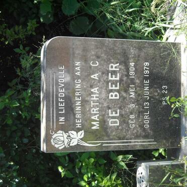 BEER Martha A.C., de 1904-1979