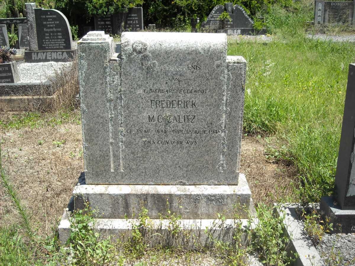 CALITZ Frederick M.C. 1884-1949