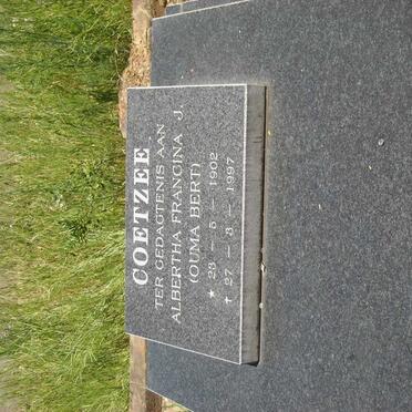 COETZEE Albertha Francina J. 1902-1997