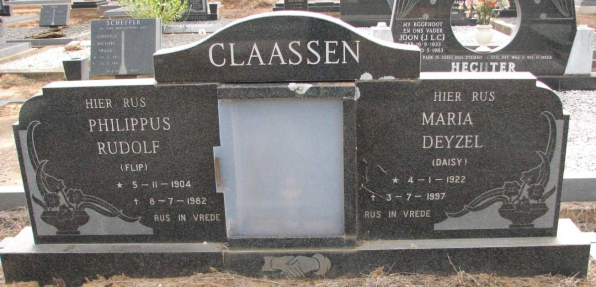 CLAASSEN Philippus Rudolf 1904-1982 &amp; Maria DEYZEL 1922-1997