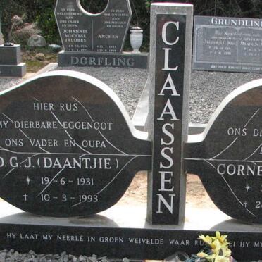 CLAASSEN D.G.J. 1931-1993 &amp; Cornelia 1937-1996