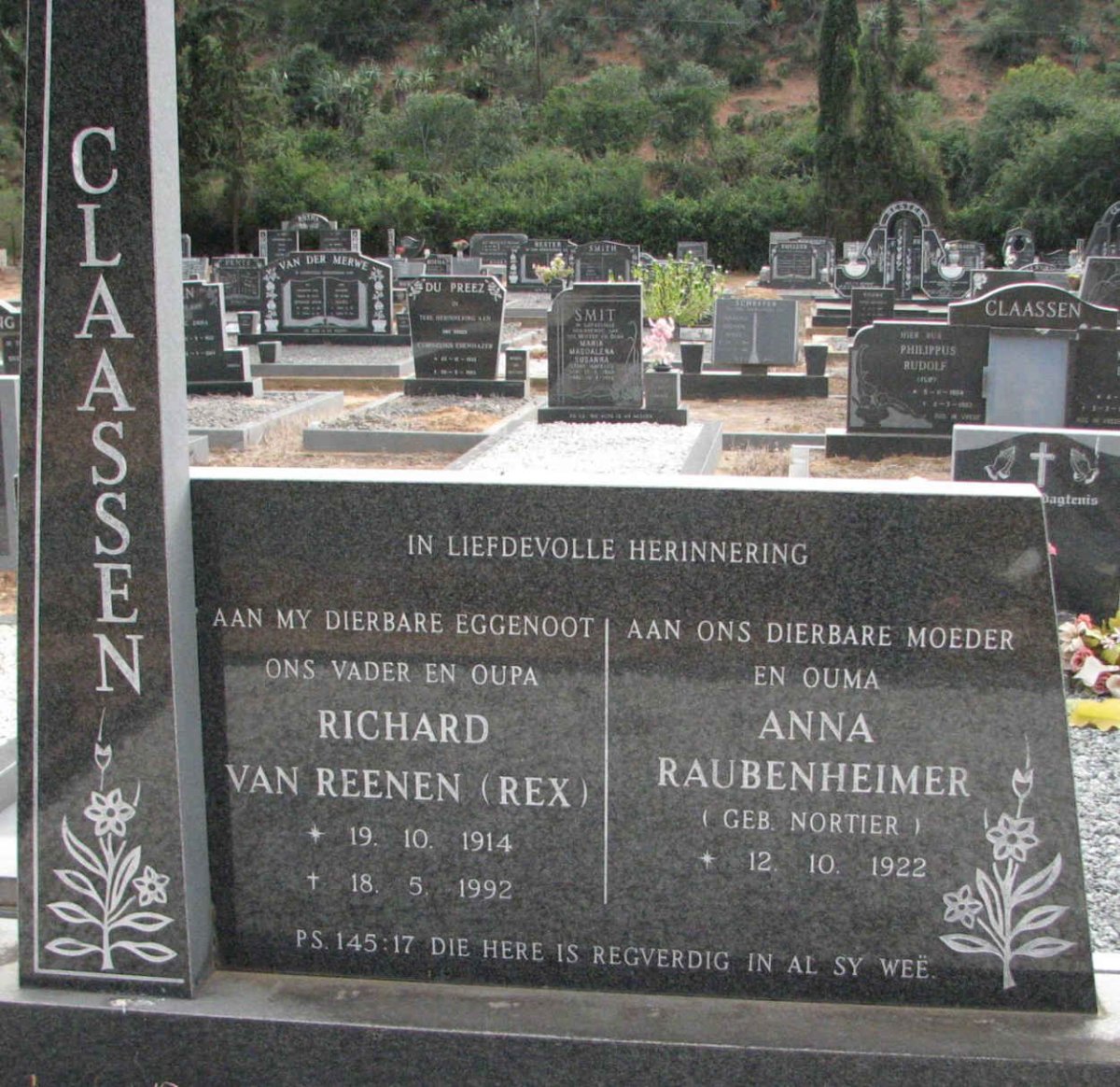 CLAASSEN Richard van Reenen 1914-1992 &amp; Anna NORTIER 1922-