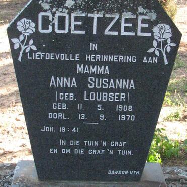 COETZEE Anna Susanna nee LOUBSER 1908-1970