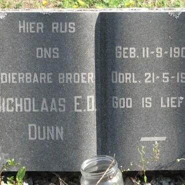 DUNN Nicolaas E.D. 1909-1964