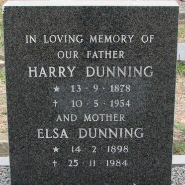 DUNNING Harry 1878-1954 &amp; Elsa 1898-1984